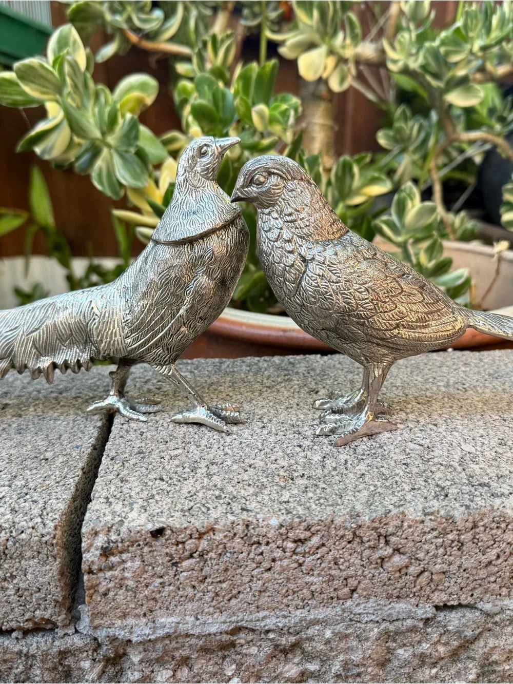 Silver Bird Figurine Decorative Accent - Pets Bird